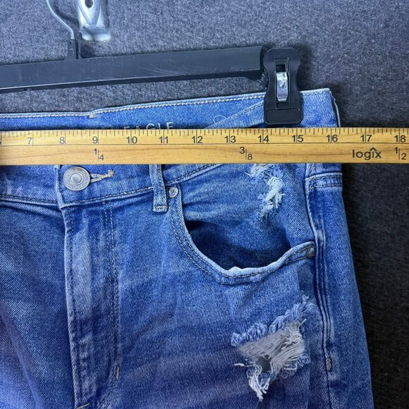 AMERICAN EAGLE Jeans  14 Highest Rise 90s Boyfriend Distressed Destroy Drapey - Picture 4 of 10